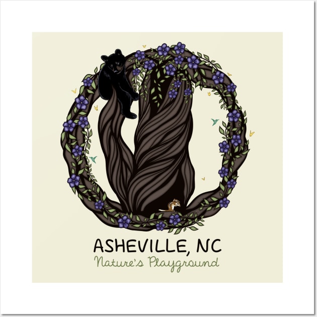 Nature's Playground Asheville, NC - Colored CreamBG 05 Wall Art by AVL Merch